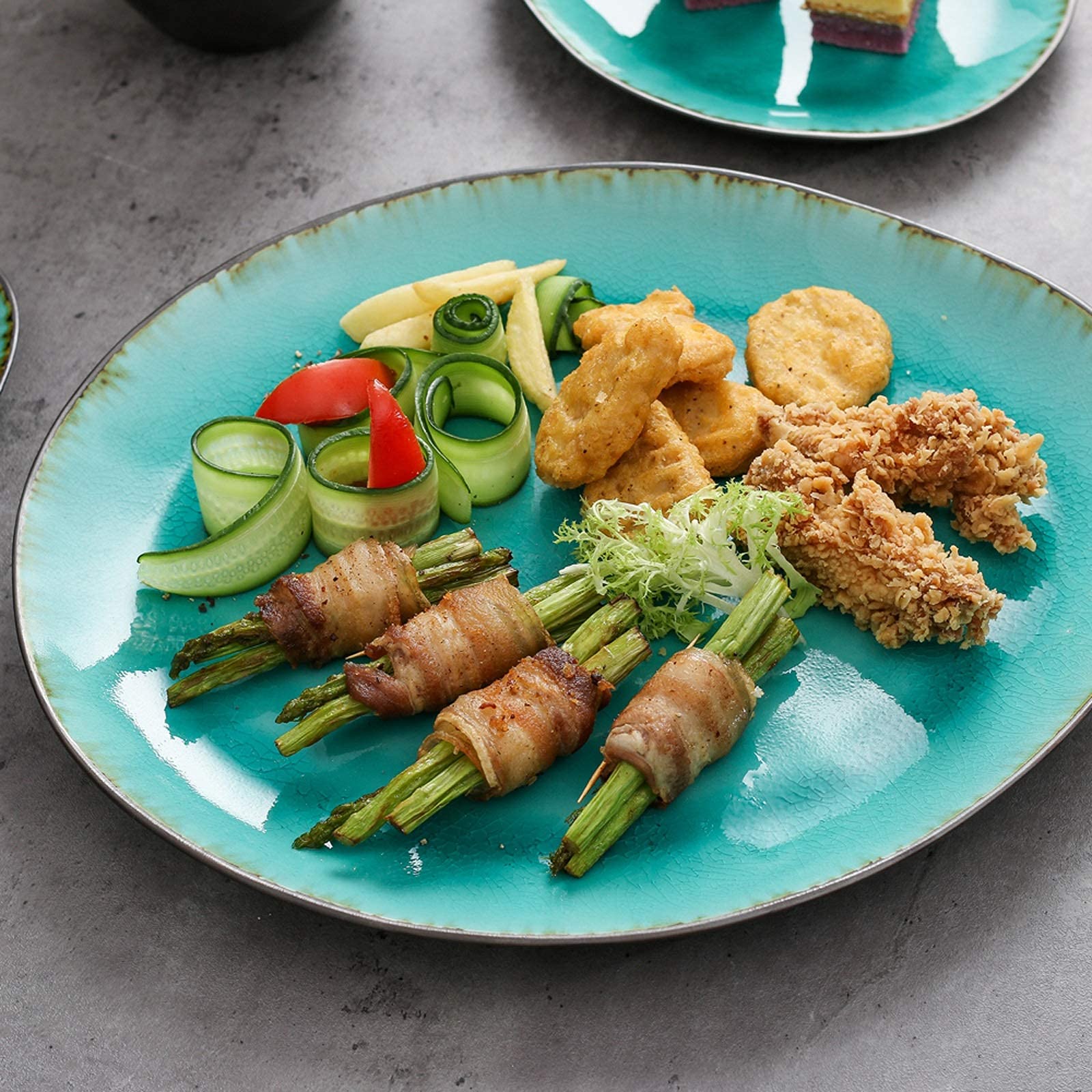 Amazon.co.jp: 磁器食器セット33ピース陶器ストーンウェアヴィンテージ